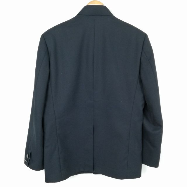 学生服 学ラン 170A 男子 富士ヨット 上着 ウール混 神奈川二宮高校 学校指定制服 ラウンドカラー 紺 中古 ランクC a3 JJ5581