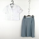 ブラウス スカート 上下2点セット 夏物 女子 学生服 宮崎北高校 白 制服 中古 ランクC NA6485