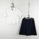ブラウス スカート 上下2点セット 大きいサイズ カンコー 夏物 女子 学生服 中学 高校 白 制服 中古 ランクC NA6487