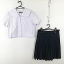 セーラー服 スカート 上下2点セット 3L 大きいサイズ 中間服 女子 学生服 中学 高校 白 制服 中古 ランクC EY1757