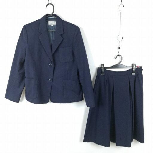 ブレザー ベスト スカート 上下3点セット 冬物 女子 学生服 中学 高校 紺 制服 中古 ランクC EY1764 ブレザー ベスト スカート 上下3点セット 冬物 女子 学生服 中学 高校 紺 制服 中古 ランクC EY1764