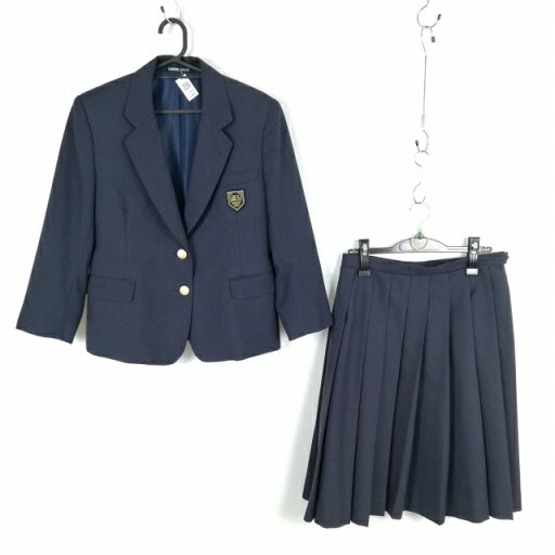 ブレザー スカート 上下2点セット 指定 冬物 女子 学生服 東京日野第一中学 紺 制服 中古 ランクC EY3681 ブレザー スカート 上下2点セット 指定 冬物 女子 学生服 東京日野第一中学 紺 制服 中古 ランクC EY3681