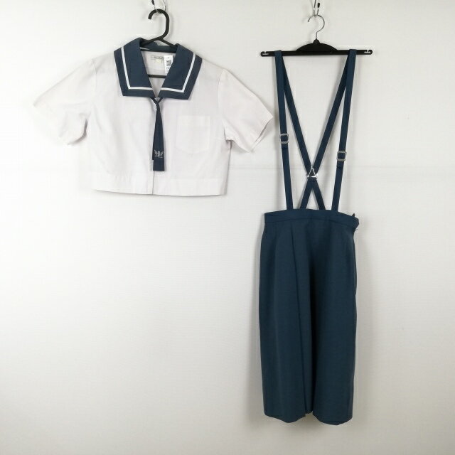 ブラウス スカート ネクタイ 上下3点セット 夏物 女子 学生服 大分昭和中学 白 制服 中古 ランクC EY4249