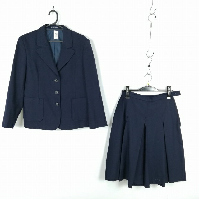 ブレザー スカート 上下2点セット 170A 大きいサイズ 冬物 女子 学生服 京都平安女学院中学高校 紺 制服 中古 ランクC EY8673