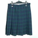 スクールスカート 冬物 w66-丈58 チェック 福岡久留米筑水高校 プリーツ 学生服 制服 女子 中古 HK2488