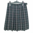 スクールスカート 夏物 w63-丈56 チェック 中学 高校 プリーツ 学生服 制服 女子 中古 HK2503