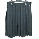 スクールスカート 大きいサイズ 夏物 w78-丈63 チェック 中学 高校 プリーツ 学生服 制服 女子 中古 HK2519
