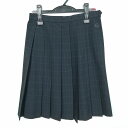 スクールスカート 夏物 w63-丈57 チェック 中学 高校 プリーツ 学生服 制服 女子 中古 HK2525