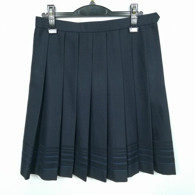 スクールスカート 夏物 w69-丈55 チェック 宮崎門川高校 プリーツ 学生服 制服 女子 中古 HK2566