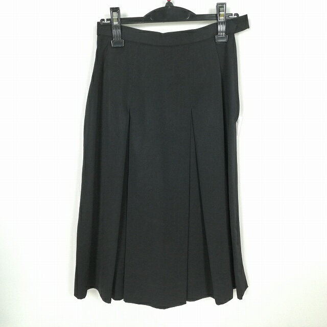 スクールスカート 冬物 w63-丈65 黒 中学 高校 プリーツ 学生服 制服 女子 中古 HK2922
