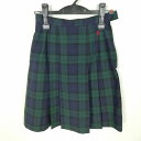 スクールスカート 夏物 w60-丈52 チェック 中学 高校 プリーツ 学生服 制服 女子 中古 HK8810