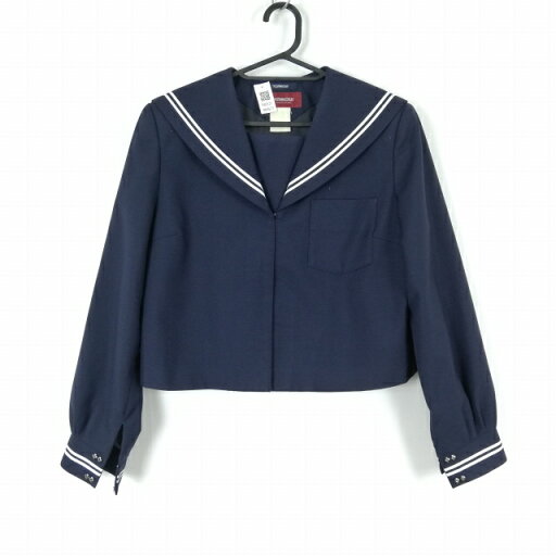 セーラー服 上着 大きいサイズ トンボ 冬物 白2本線 女子 学生服 中学 高校 紺 制服 中古 ランクC NA0527 セーラー服 上着 大きいサイズ トンボ 冬物 白2本線 女子 学生服 中学 高校 紺 制服 中古 ランクC NA0527