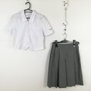 ブラウス スカート 上下2点セット 夏物 女子 学生服 奈良三郷中学 白 制服 中古 ランクC NA6512