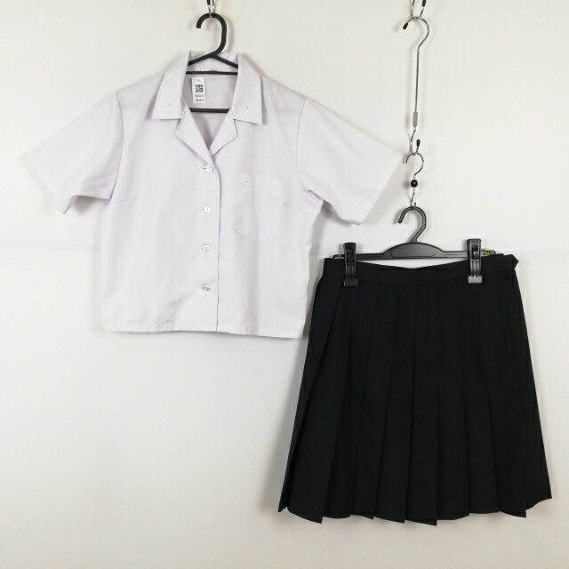 ブラウス スカート 上下2点セット トンボ 夏物 女子 学生服 中学 高校 白 制服 中古 ランクB NA8824
