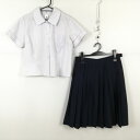 ブラウス スカート 上下2点セット LL 大きいサイズ 夏物 女子 学生服 中学 高校 白 制服 中古 ランクC NA8847