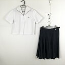 ブラウス スカート 上下2点セット 大きいサイズ 夏物 女子 学生服 高知安芸高校 白 制服 中古 ランクC NA8866