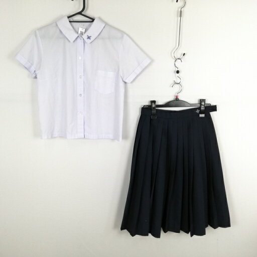 ブラウス スカート 上下2点セット 夏物 女子 学生服 中学 高校 白 制服 中古 ランクC NA8867 ブラウス スカート 上下2点セット 夏物 女子 学生服 中学 高校 白 制服 中古 ランクC NA8867