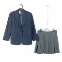 ブレザー スカート 上下2点セット 大きいサイズ 冬物 女子 学生服 中学 高校 紺 制服 中古 ランクC EY1806