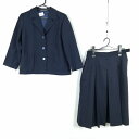 ブレザー スカート 上下2点セット 冬物 女子 学生服 中学 高校 紺 制服 中古 ランクC EY1819