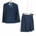 イートン スカート 上下2点セット 大きいサイズ 冬物 女子 学生服 中学 高校 紺 制服 中古 ランクC EY1822