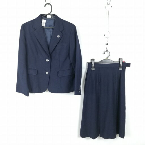 ブレザー スカート 上下2点セット 冬物 女子 学生服 埼玉久喜北陽高校 紺 制服 中古 ランクC EY1828 ブレザー スカート 上下2点セット 冬物 女子 学生服 埼玉久喜北陽高校 紺 制服 中古 ランクC EY1828