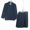 ジャケット スカート 上下2点セット 大きいサイズ 冬物 女子 学生服 中学 高校 紺 制服 中古 ランクC EY1842