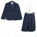 ブレザー スカート 上下2点セット 冬物 女子 学生服 中学 高校 紺 制服 中古 ランクC EY1853