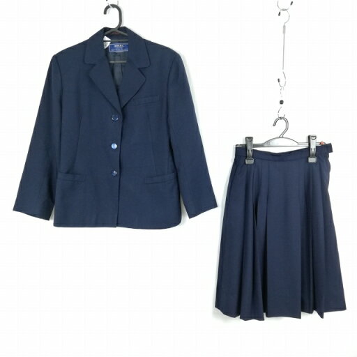ブレザー スカート 上下2点セット 冬物 女子 学生服 中学 高校 紺 制服 中古 ランクB EY1856 ブレザー スカート 上下2点セット 冬物 女子 学生服 中学 高校 紺 制服 中古 ランクB EY1856