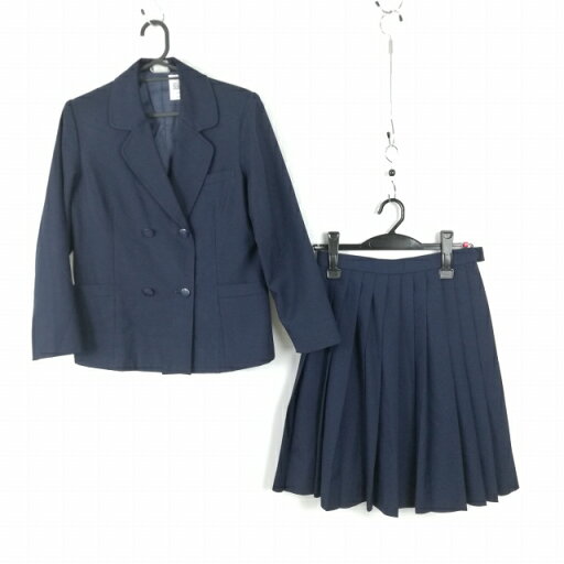 ブレザー スカート 上下2点セット 冬物 女子 学生服 中学 高校 紺 制服 中古 ランクC EY1865 ブレザー スカート 上下2点セット 冬物 女子 学生服 中学 高校 紺 制服 中古 ランクC EY1865
