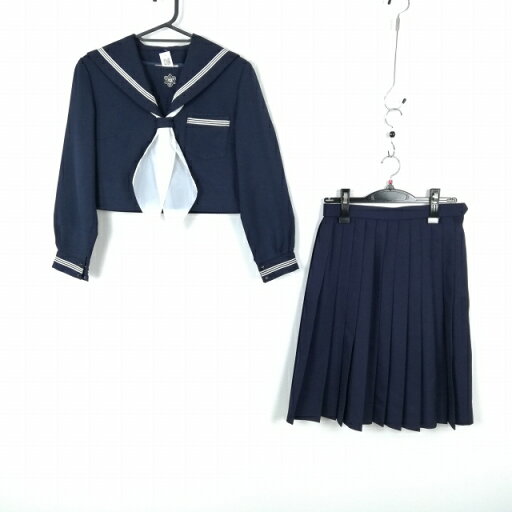 セーラー服 スカート スカーフ 上下3点セット 155A カンコー 冬物 白3本線 女子 学生服 中学 高校 紺 制服 中古 ランクC EY9329 セーラー服 スカート スカーフ 上下3点セット 155A カンコー 冬物 白3本線 女子 学生服 中学 高校 紺 制服 中古 ランクC EY9329
