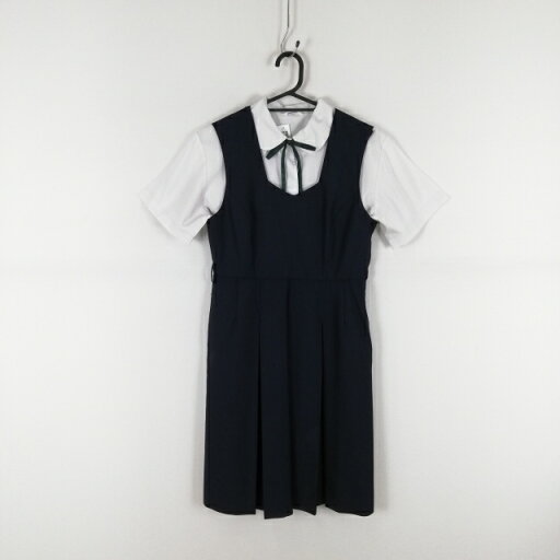 ジャンパースカート 紐タイ 155A バスト86 ウエスト74 富士ヨット 夏物 女子 学生服 中学 高校 紺 制服 中古 ランクB EY9347 ジャンパースカート 紐タイ 155A バスト86 ウエスト74 富士ヨット 夏物 女子 学生服 中学 高校 紺 制服 中古 ランクB EY9347