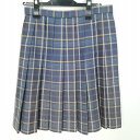 スクールスカート 冬物 w63-丈53 チェック 中学 高校 プリーツ 学生服 制服 女子 中古 HK2783