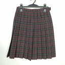 スクールスカート 冬物 w66-丈57 チェック 中学 高校 プリーツ 学生服 制服 女子 中古 HK3062