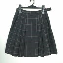 スクールスカート 大きいサイズ 冬物 w72-丈54 チェック 栃木さくら清修高校 プリーツ 学生服 制服 女子 中古 HK3072