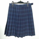 スクールスカート 夏物 w69-丈59 チェック 中学 高校 プリーツ 学生服 制服 女子 中古 HK3084
