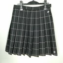 スクールスカート 大きいサイズ 冬物 w75-丈53 チェック鹿児島明桜館高校 プリーツ 学生服 制服 女子 中古 HK9572
