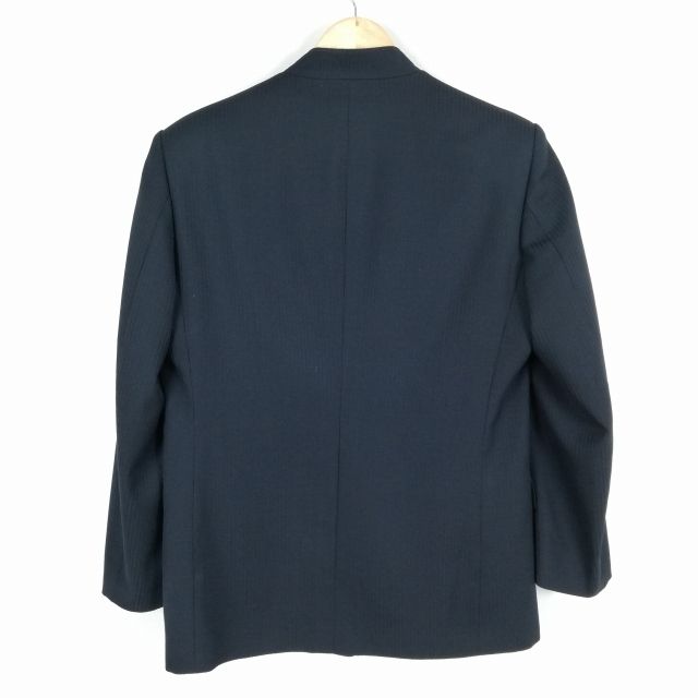 学生服 学ラン 170A 男子 上着 ウール混 学校指定制服 ラウンドカラー 紺 中古 ランクC a3 JJ5680