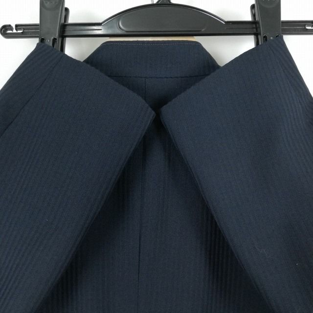 学生服 学ラン 170A 男子 上着 ウール混 学校指定制服 ラウンドカラー 紺 中古 ランクC a3 JJ5680