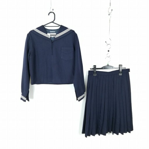 セーラー服 スカート 上下2点セット 大きいサイズ 冬物 白3本線 女子 学生服 中学 高校 紺 制服 中古 ランクC NA0318 セーラー服 スカート 上下2点セット 大きいサイズ 冬物 白3本線 女子 学生服 中学 高校 紺 制服 中古 ランクC NA0318