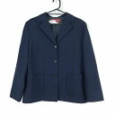 ブレザー 上着 175A トンボ 冬物 女子 学生服 中学 高校 紺 制服 中古 ランクC NA6515