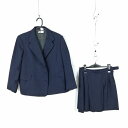 ブレザー ミニスカート 上下2点セット 冬物 女子 学生服 中学 高校 紺 制服 中古 ランクC NA6518