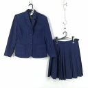 ブレザー スカート 上下2点セット 冬物 女子 学生服 中学 高校 花紺 制服 中古 ランクC NA9430