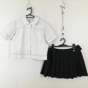 ブラウス マイクロミニスカート 上下2点セット 大きいサイズ 夏物 女子 学生服 鹿児島西紫原中学 白 制服 中古 ランクC EY1960