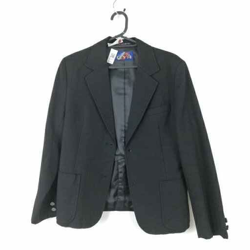 ブレザー 上着 冬物 女子 学生服 中学 高校 黒 制服 中古 ランクC EY1966 ブレザー 上着 冬物 女子 学生服 中学 高校 黒 制服 中古 ランクC EY1966