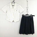 ブラウス スカート 上下2点セット L トンボ 夏物 女子 学生服 兵庫琴丘高校 白 制服 中古 ランクC EY1976