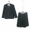 イートン スカート 上下2点セット 大きいサイズ 冬物 女子 学生服 中学 高校 黒 制服 中古 ランクC EY6726