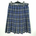 スクールスカート 夏物 w63-丈56 チェック 中学 高校 プリーツ 学生服 制服 女子 中古 HK2607|詳細画像