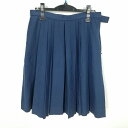 スクールスカート 大きいサイズ 冬物 w78-丈56 紺 中学 高校 プリーツ 学生服 制服 女子 中古 HK2982