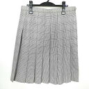 スクールスカート 大きいサイズ 冬物 w75-丈63 チェック 中学 高校 プリーツ 学生服 制服 女子 中古 HK2992