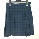 スクールスカート 夏物 w69-丈56 チェック 中学 高校 プリーツ 学生服 制服 女子 中古 HK3038